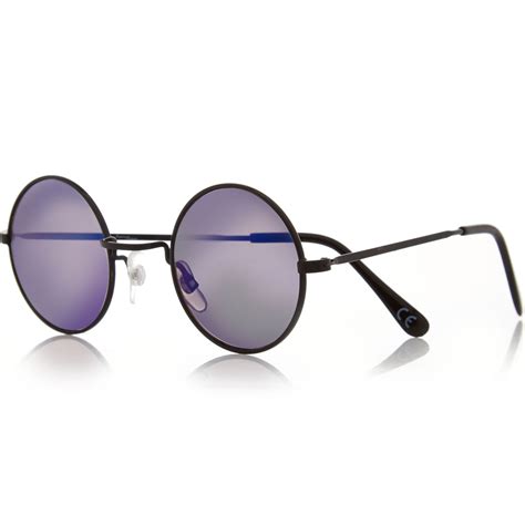 round sunglasses in blue & brown tort|round blue sunglasses men.